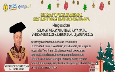 Pesan Natal Ketua STIE Karya; Menghayati Makna Betlehem dalam Kehidupan Kita