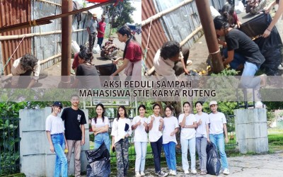 MAHASISWA STIE KARYA GELAR AKSI BERSIH LINGKUNGAN DI BEBERAPA TITIK KOTA RUTENG