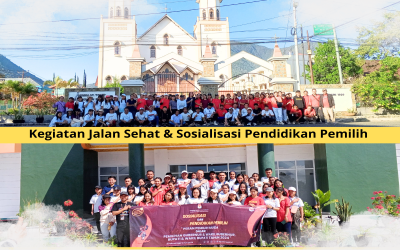 Menjelang Festival Bisnis-Kewirausahaan, STIE Karya adakan kegiatan jalan sehat dan sosialisasi Pendidikan Pemilih dari KPU Manggarai